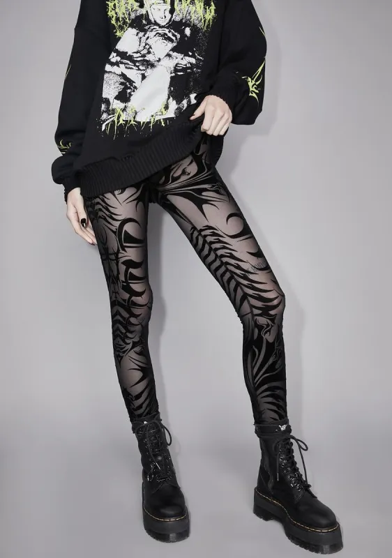 Ill Fated Love Mesh Leggings sold by Dolls Kill