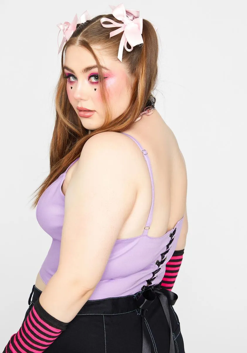 Plus Tacks For Snacks Corset Crop Top sold by Dolls Kill product image thumbnail 4