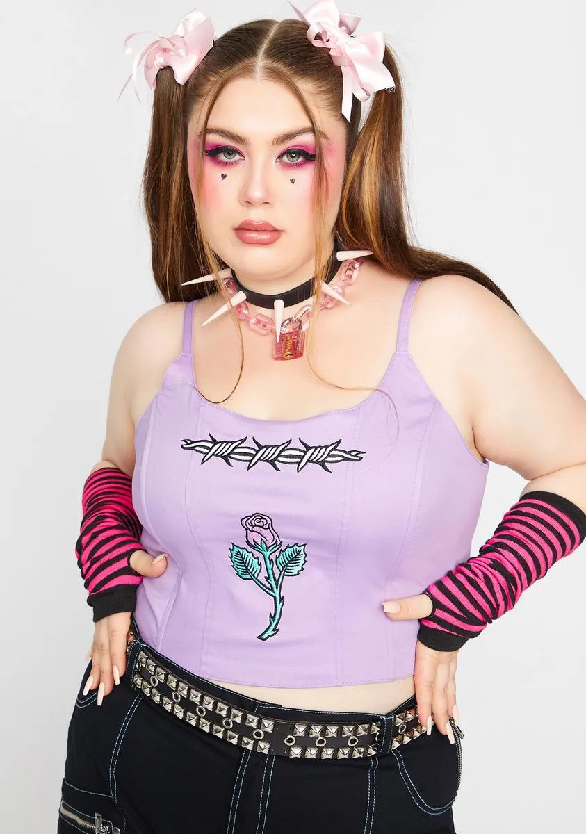 Plus Tacks For Snacks Corset Crop Top sold by Dolls Kill