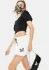 Black Puff Sleeve Crop Top sold by Dolls Kill