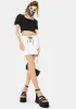 Black Puff Sleeve Crop Top sold by Dolls Kill