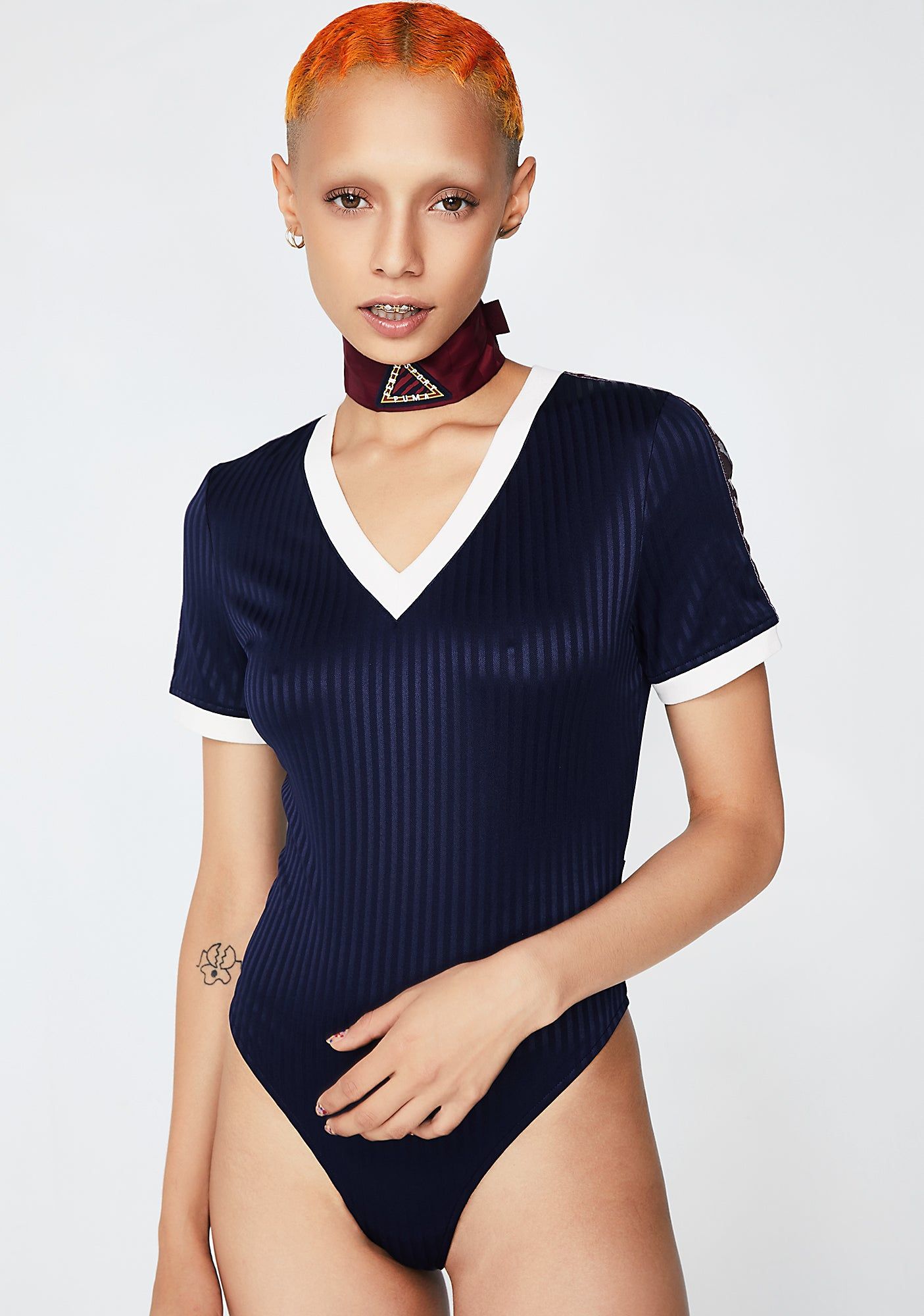 FENTY PUMA By Rihanna V-Neck Jersey Bodysuit sold by Dolls Kill