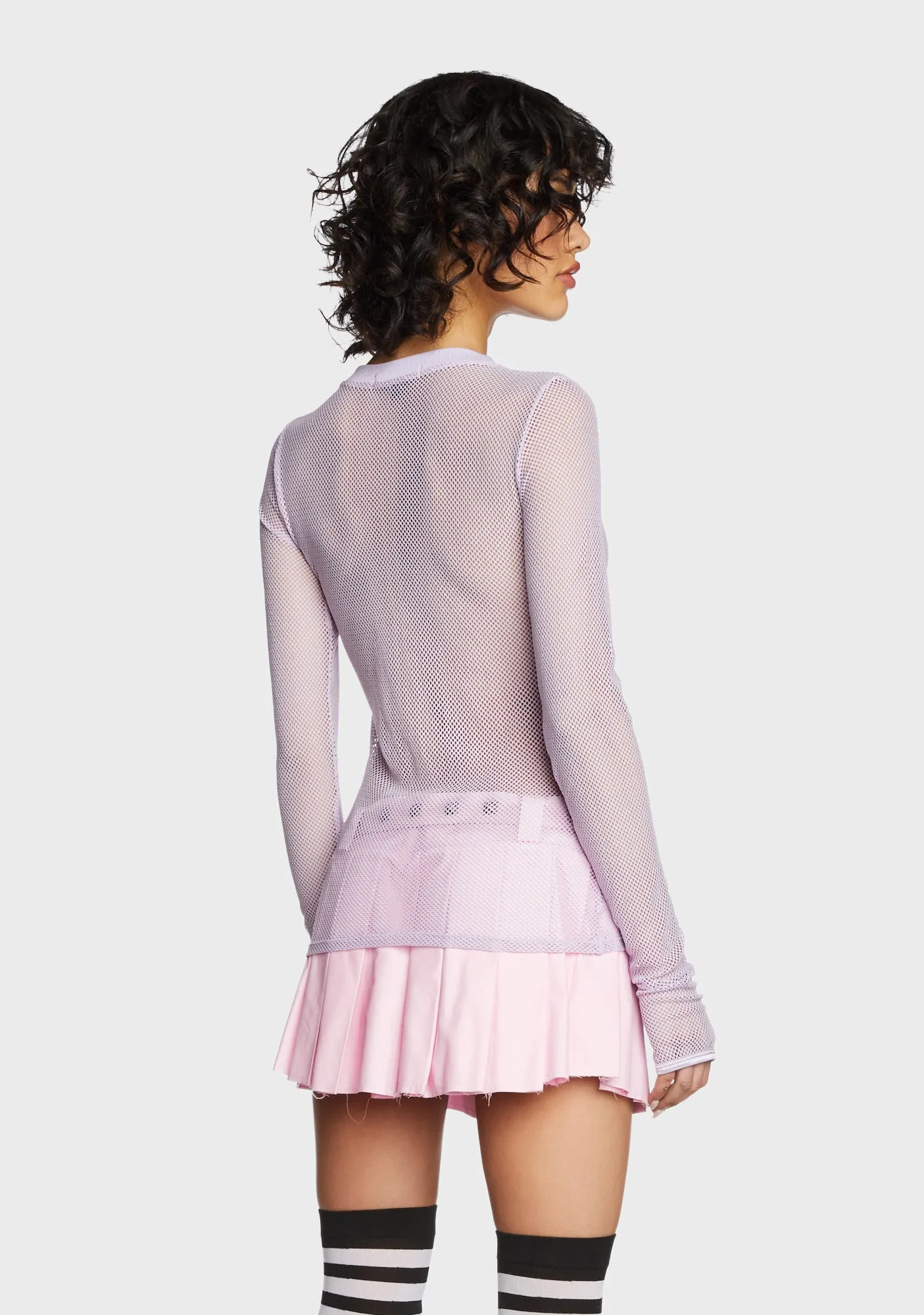 See Thru Me Fishnet Top - Lavender sold by Dolls Kill product image thumbnail 5