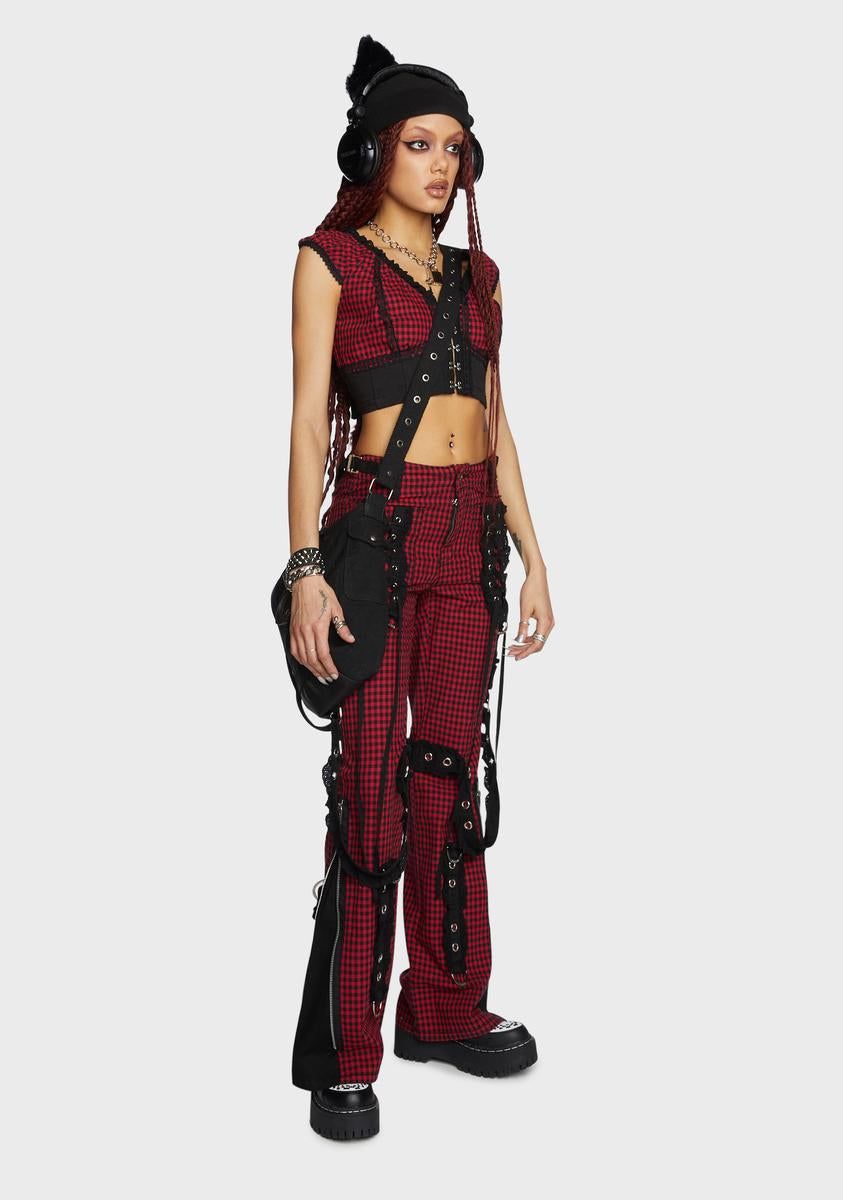 Red And Black Bo Peep Dark Street Pants sold by Dolls Kill product image thumbnail 5