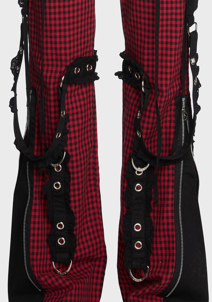 Red And Black Bo Peep Dark Street Pants sold by Dolls Kill product image thumbnail 2