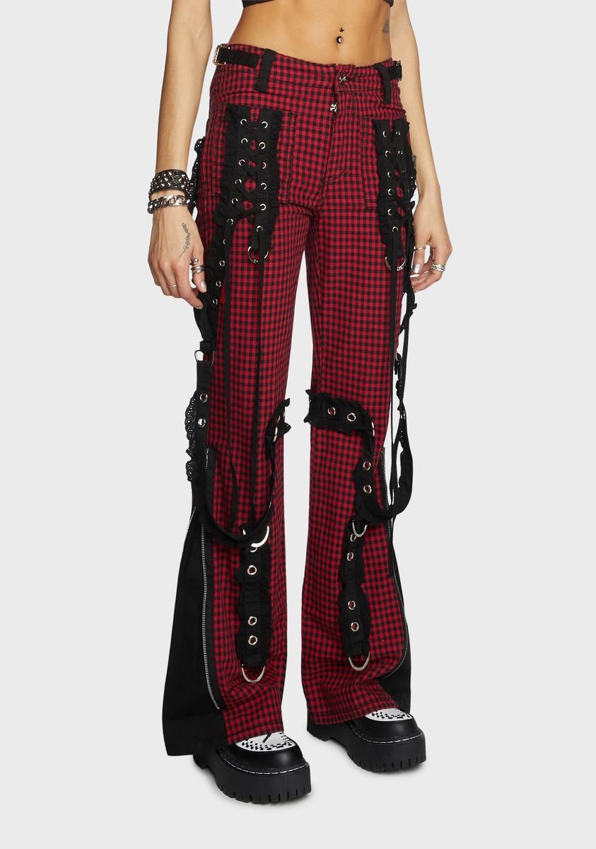 Red And Black Bo Peep Dark Street Pants sold by Dolls Kill product image thumbnail 3