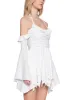 Fairy Delights Ruffled Handkerchief Dress - White sold by Dolls Kill