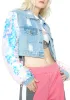 Shimmy Cropped Denim Jacket sold by Dolls Kill