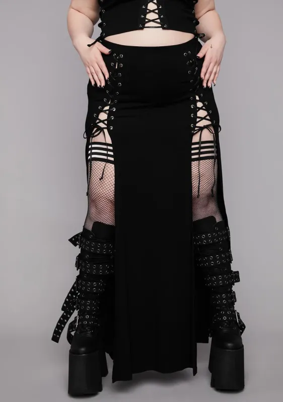 Plus Glitch In The Matrix Maxi Skirt sold by Dolls Kill