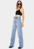 Mid Blue Loose Fit Straight Leg Jeans sold by Dolls Kill