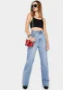 Mid Blue Loose Fit Straight Leg Jeans sold by Dolls Kill