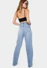 Mid Blue Loose Fit Straight Leg Jeans sold by Dolls Kill