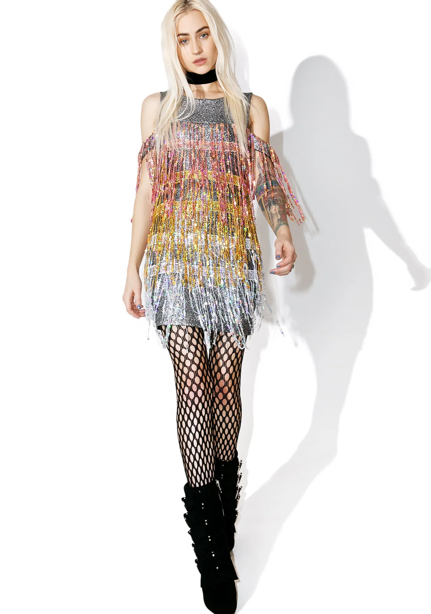 Sequin Fringe Mini Dress sold by Dolls Kill product image thumbnail 5