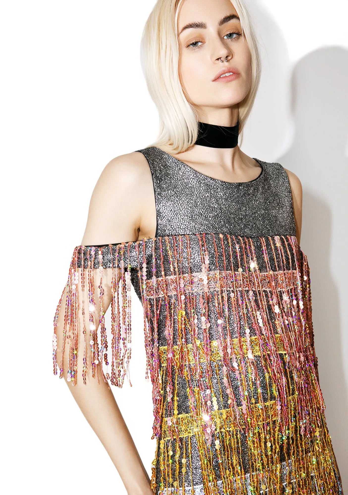 Sequin Fringe Mini Dress sold by Dolls Kill product image thumbnail 3