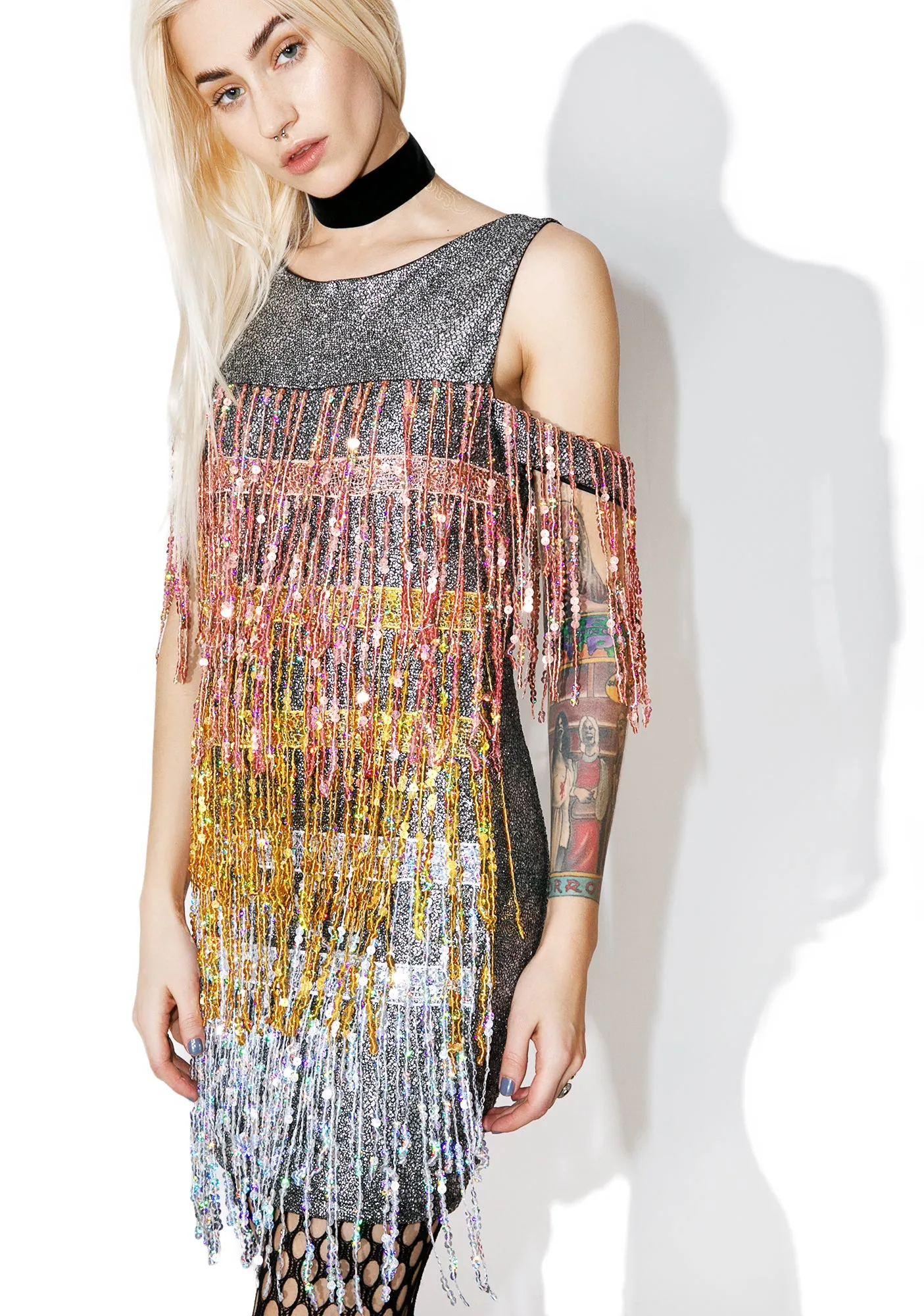 Sequin Fringe Mini Dress sold by Dolls Kill product image thumbnail 4