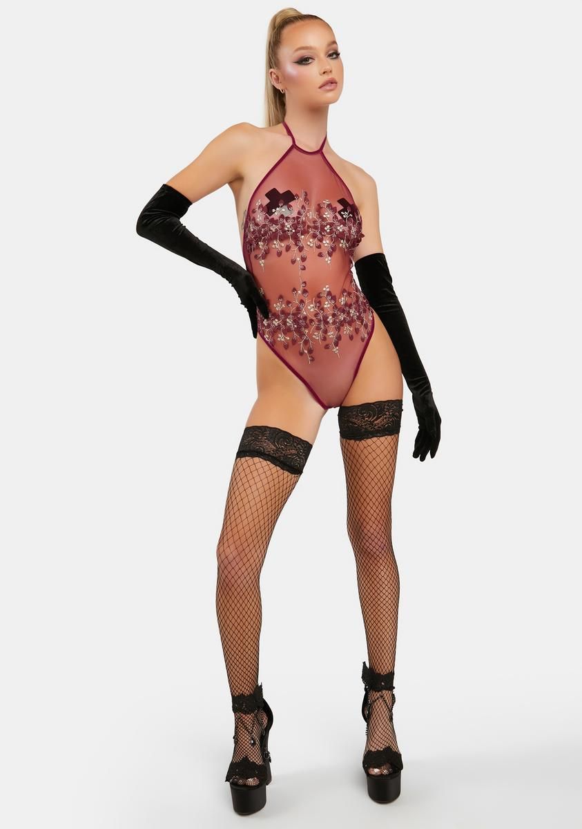 Pick My Petals Sheer Bodysuit sold by Dolls Kill product image thumbnail 3