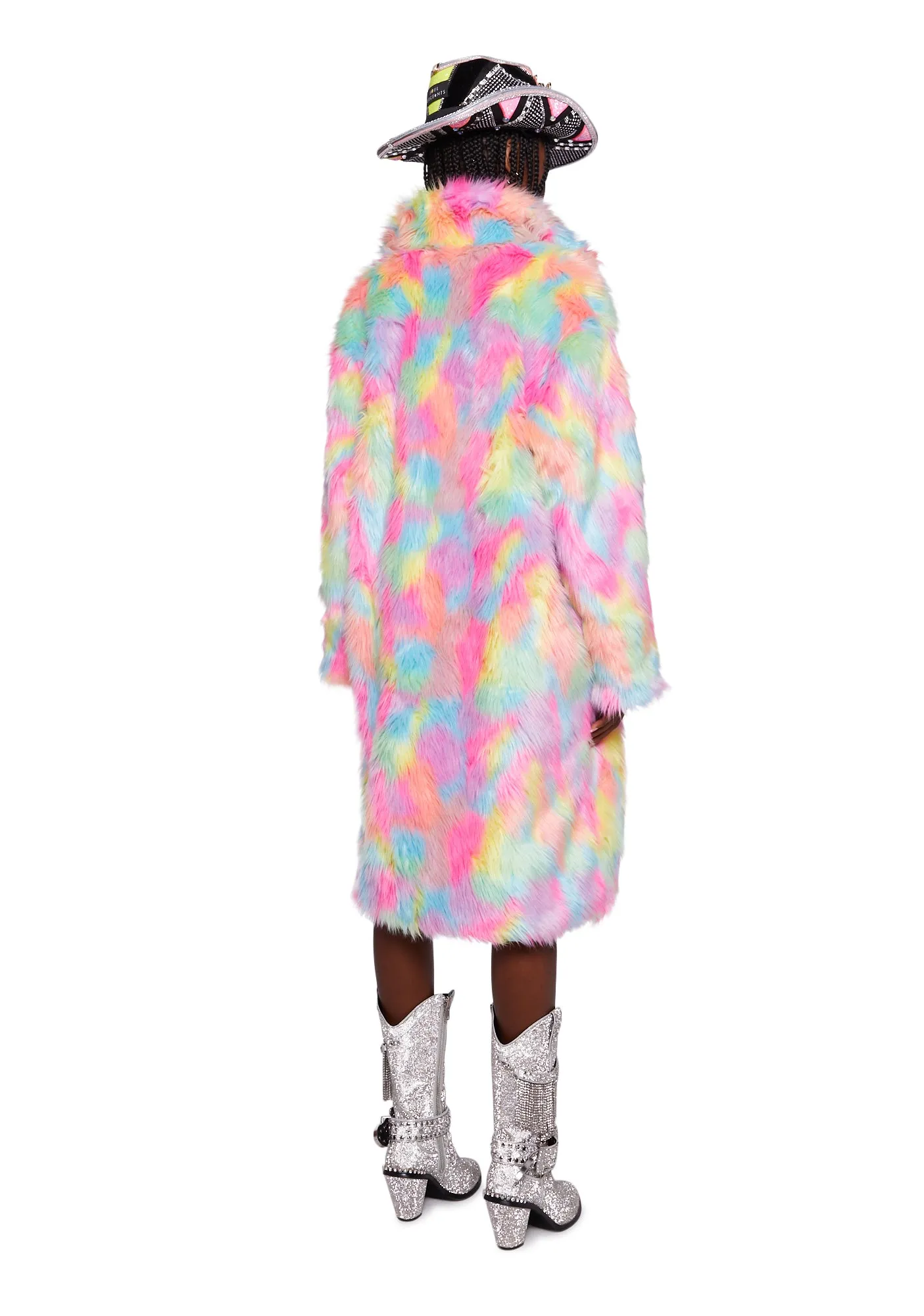 Neon Dreams Faux Fur Coat sold by Dolls Kill product image thumbnail 4