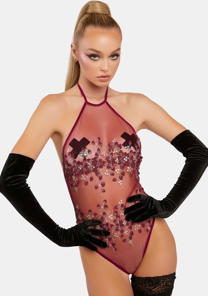 Pick My Petals Sheer Bodysuit sold by Dolls Kill