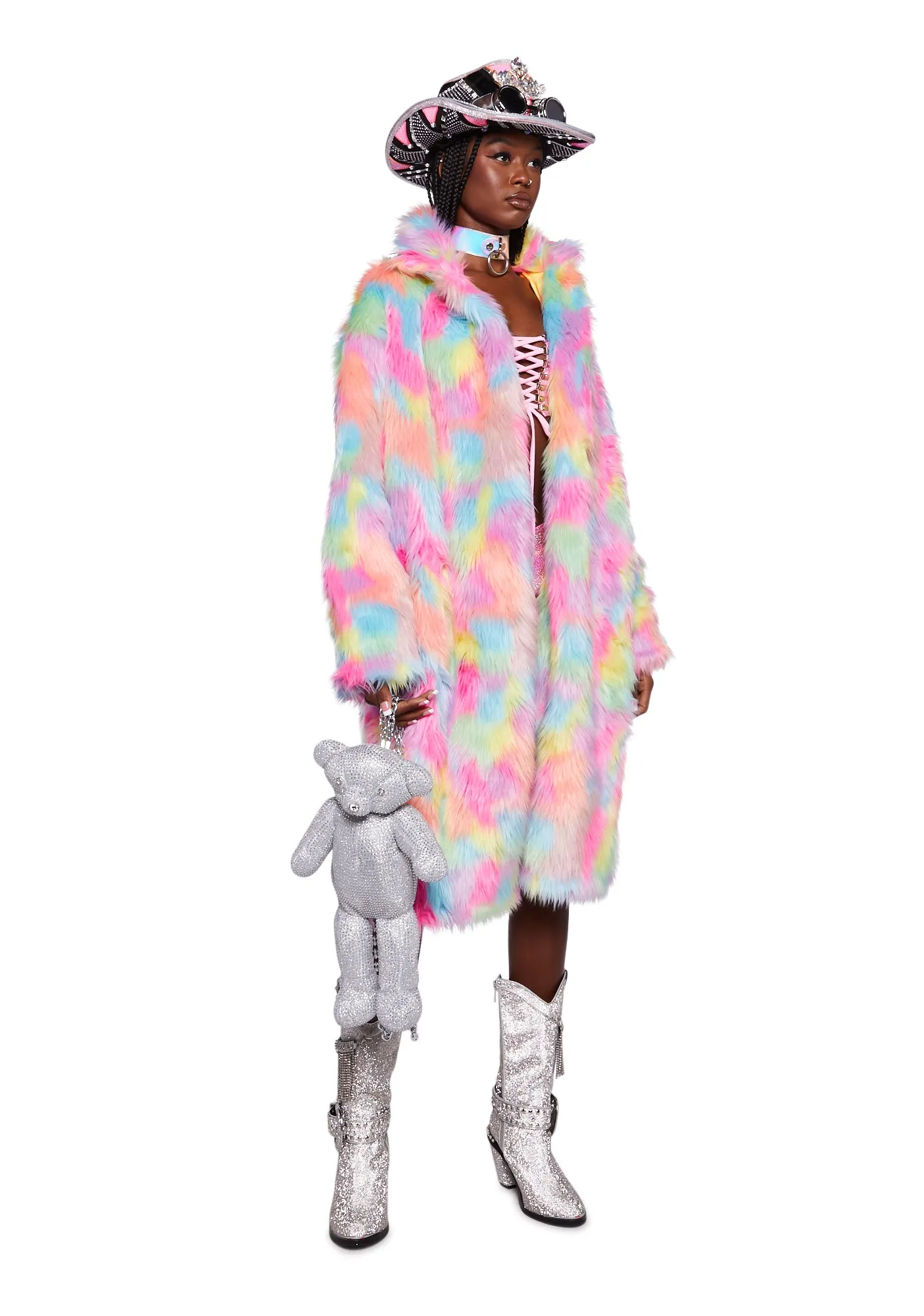 Neon Dreams Faux Fur Coat sold by Dolls Kill product image thumbnail 5