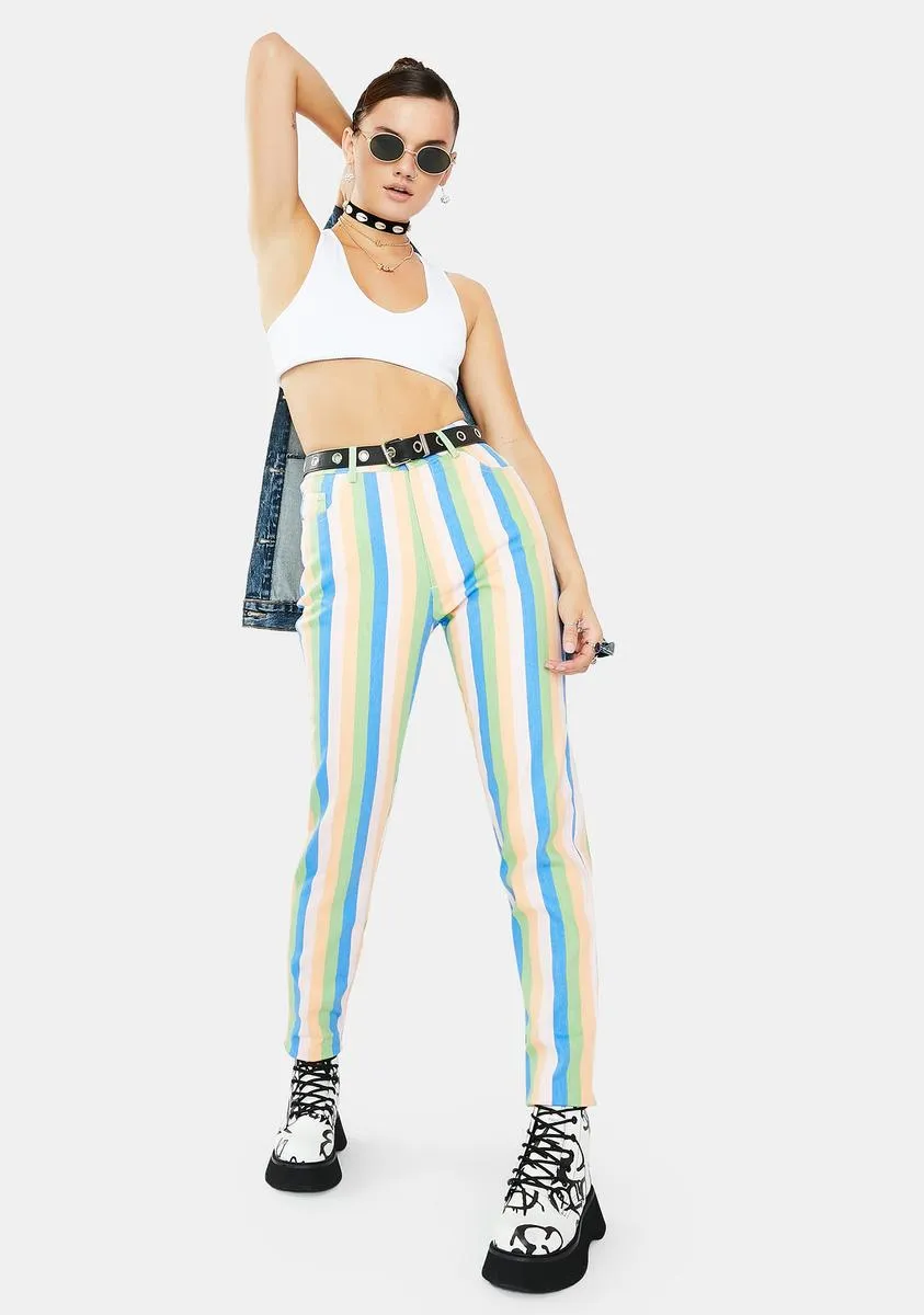 Pastel Stripe Mom Jeans sold by Dolls Kill product image thumbnail 3