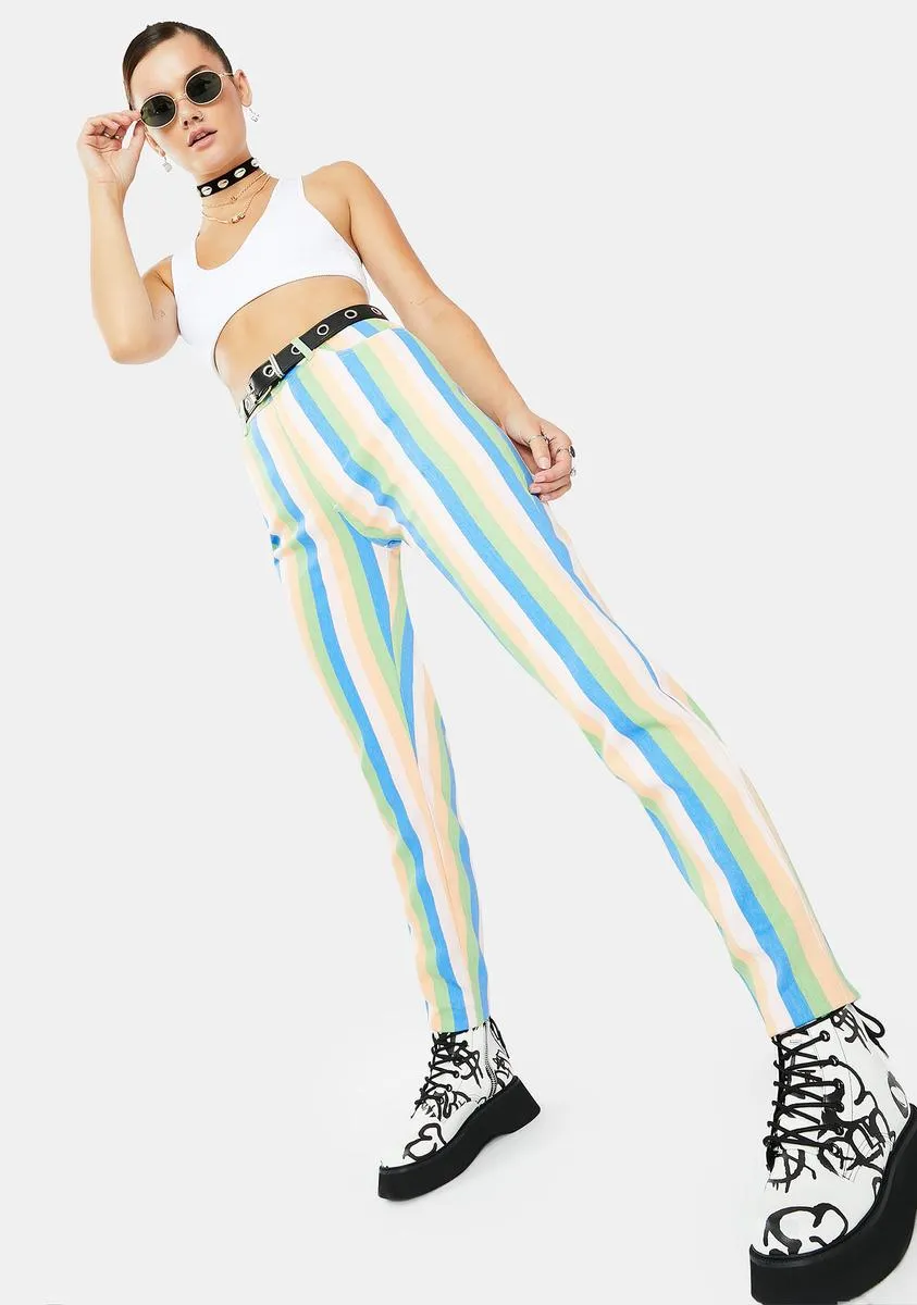 Pastel Stripe Mom Jeans sold by Dolls Kill