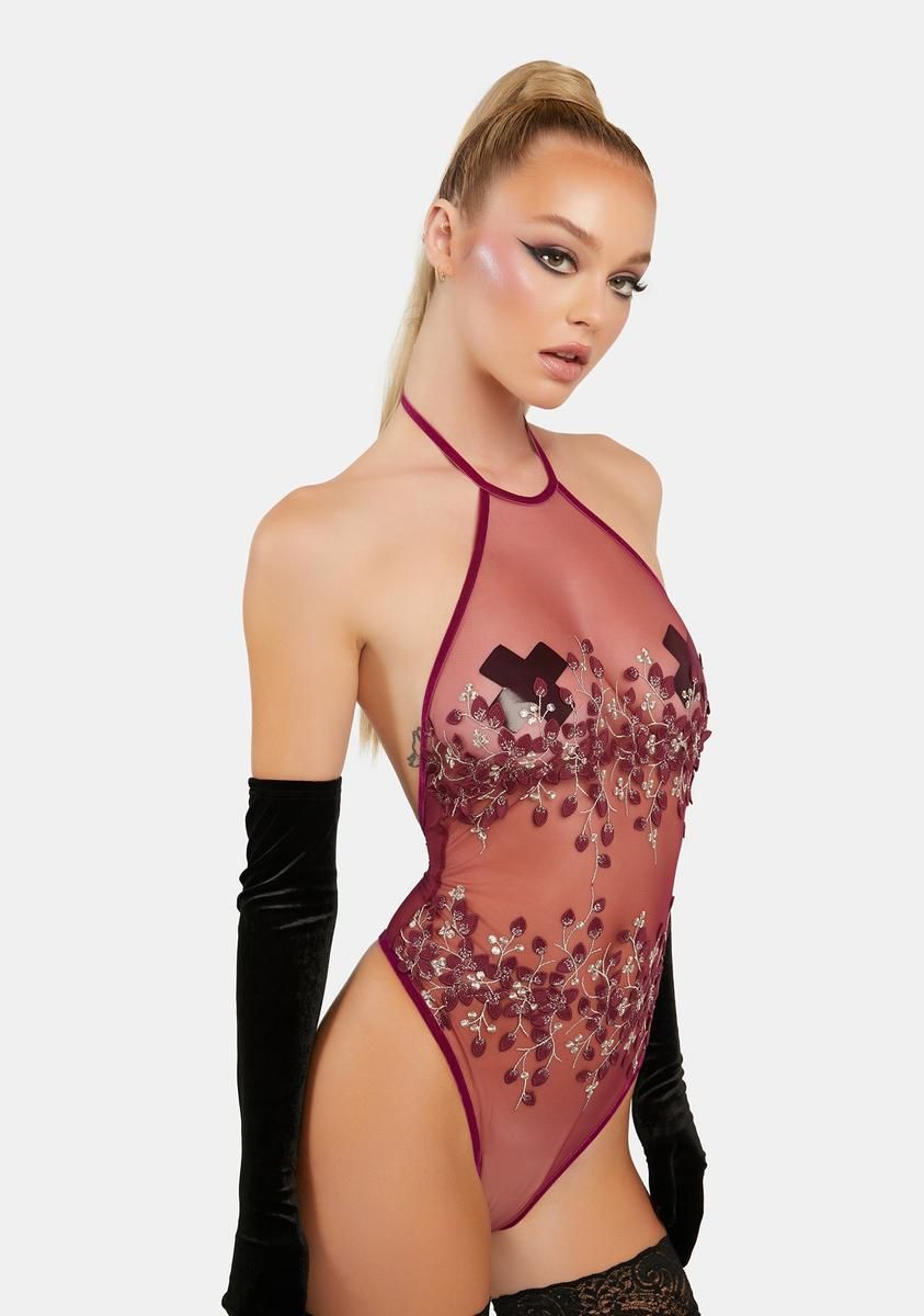 Pick My Petals Sheer Bodysuit sold by Dolls Kill product image thumbnail 2