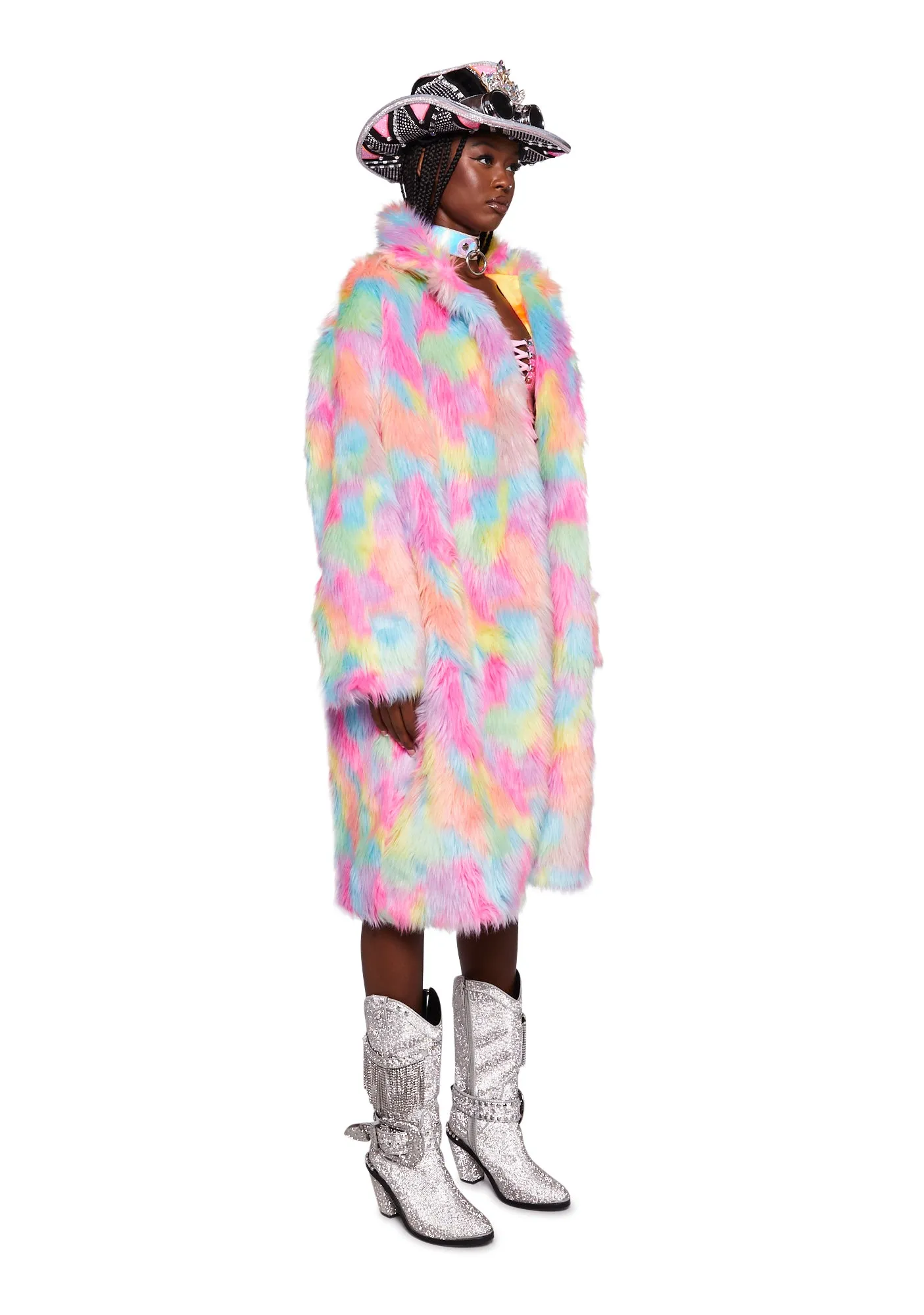 Neon Dreams Faux Fur Coat sold by Dolls Kill product image thumbnail 3