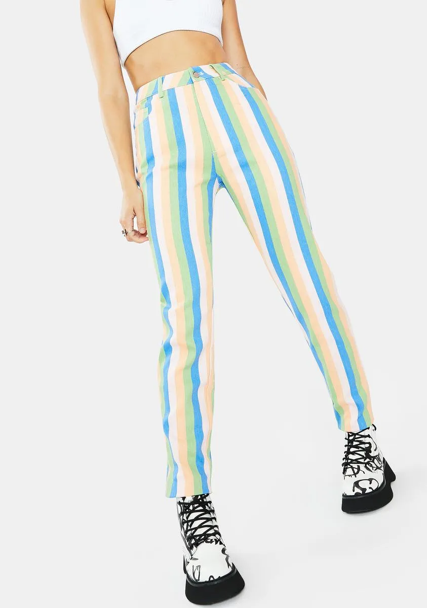 Pastel Stripe Mom Jeans sold by Dolls Kill product image thumbnail 2
