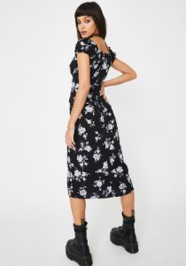 Black Rose Milla Midi Dress sold by Dolls Kill
