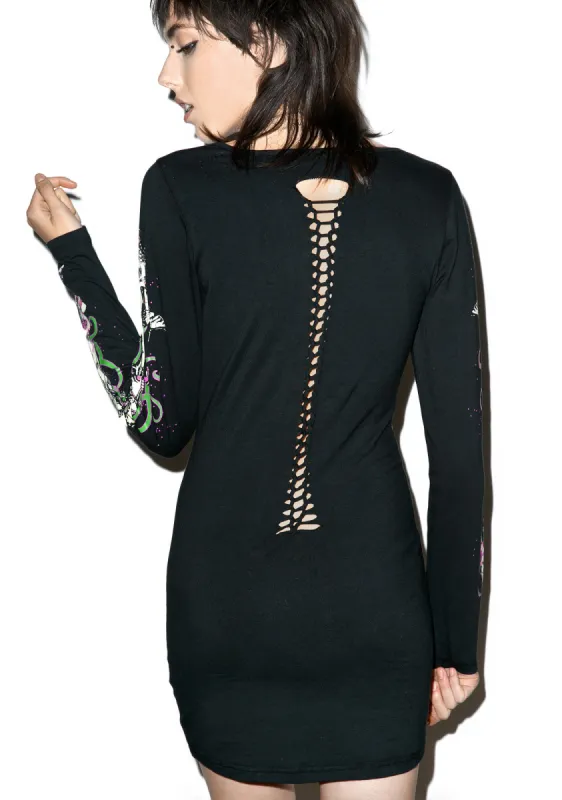 Lovely Bonez Bodycon Dress made by Dolls Kill
