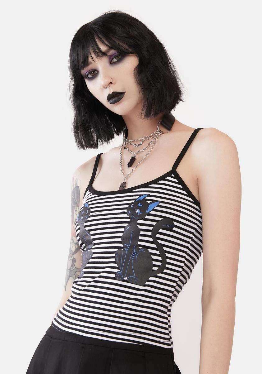 Purrrfect Moonlight Striped Tank sold by Dolls Kill product image thumbnail 2