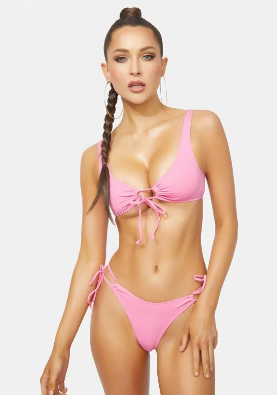 Pink Leto Bikini Top sold by Dolls Kill