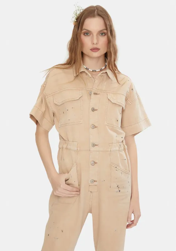 Dirty Ecru Marci Jumpsuit sold by Dolls Kill