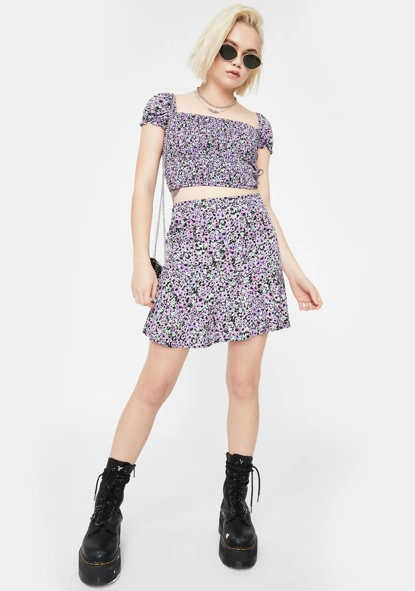 Lilac Blossom Elso Crop Top sold by Dolls Kill product image thumbnail 3