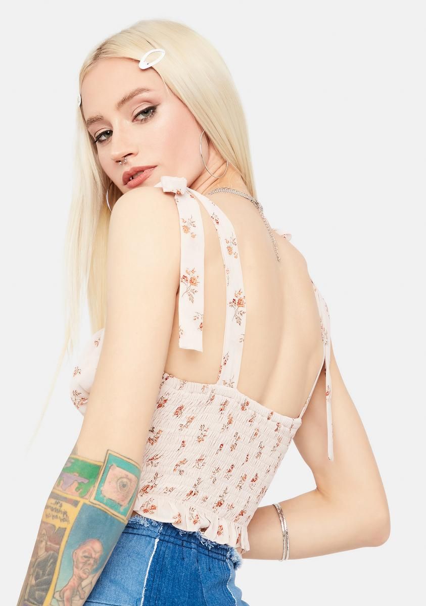 Rose Sappy Love Ruffle Crop Top sold by Dolls Kill product image thumbnail 4