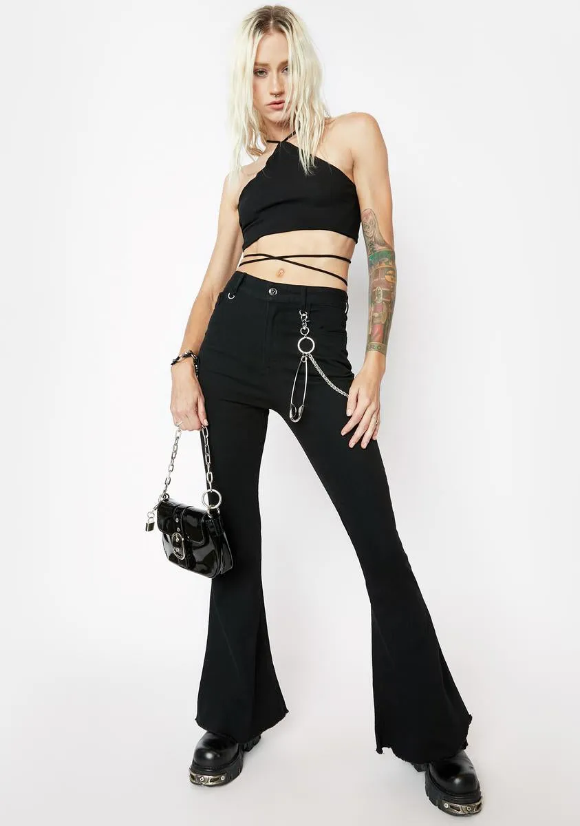 Black Halter Crop Top sold by Dolls Kill product image thumbnail 3