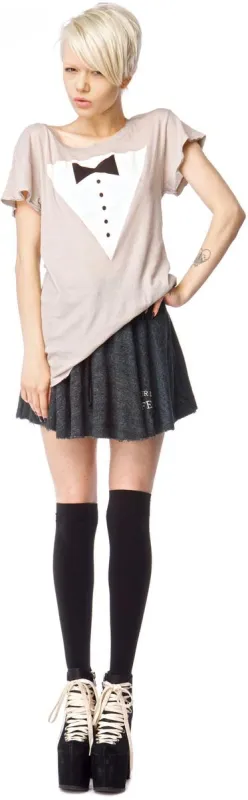 Black Tie Hippie Crew Tee made by Dolls Kill