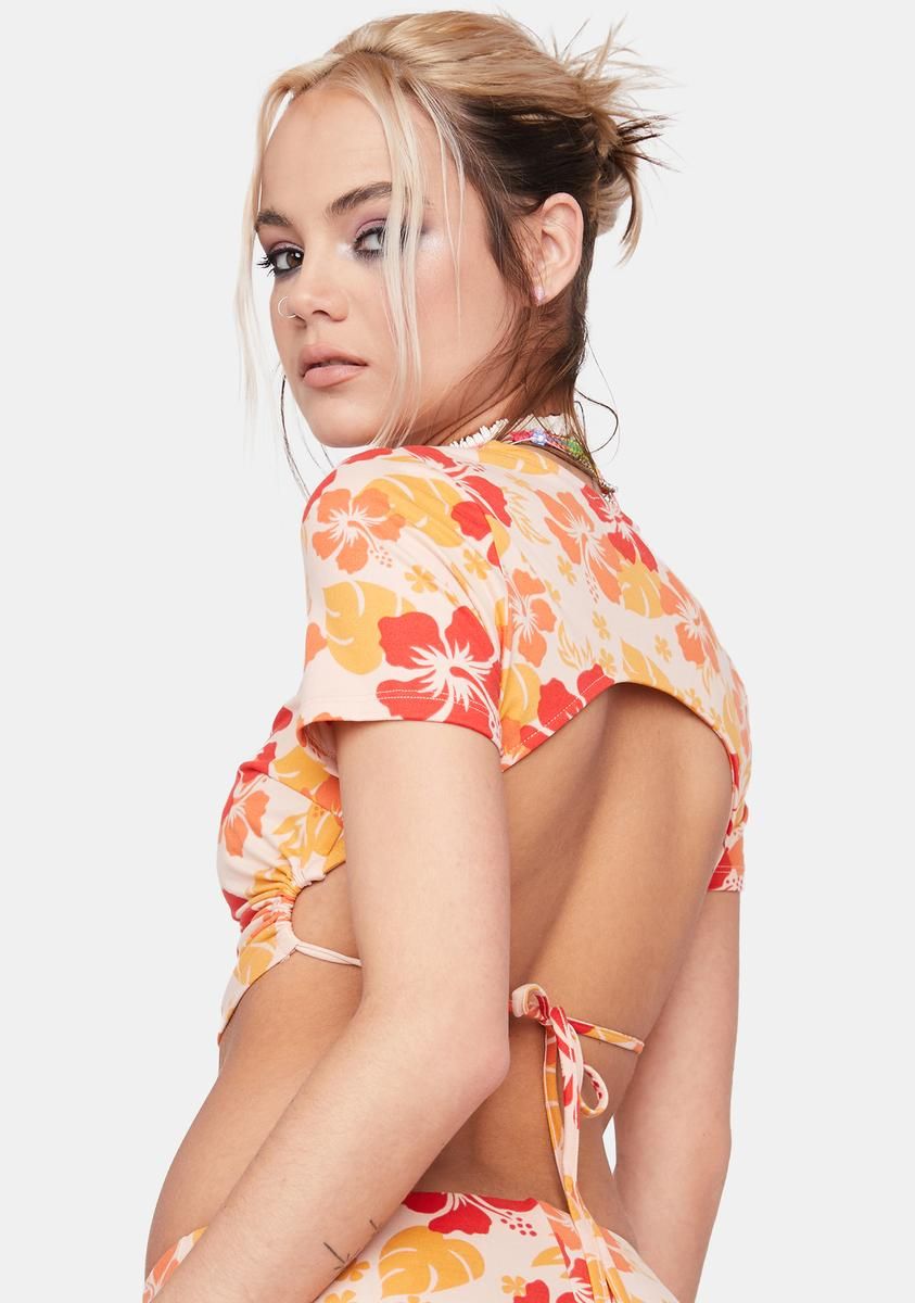 Crush Tropical Topics Hibiscus Top sold by Dolls Kill product image thumbnail 4