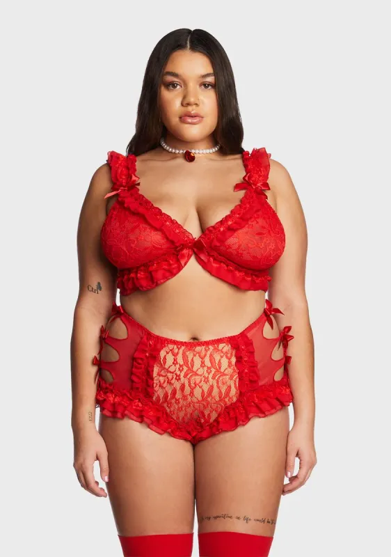 Plus Ruby Everybody Needs Somebody Lace Bralette sold by Dolls Kill