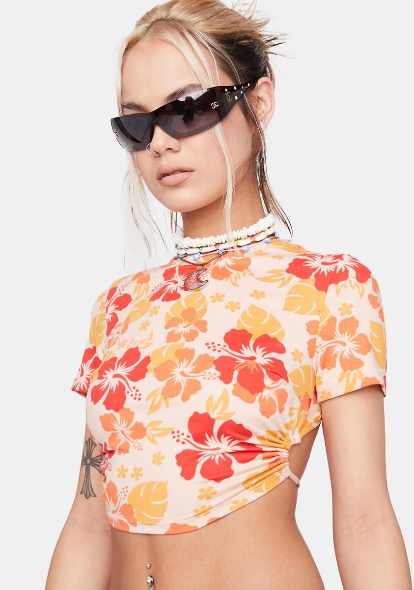 Crush Tropical Topics Hibiscus Top sold by Dolls Kill product image thumbnail 2