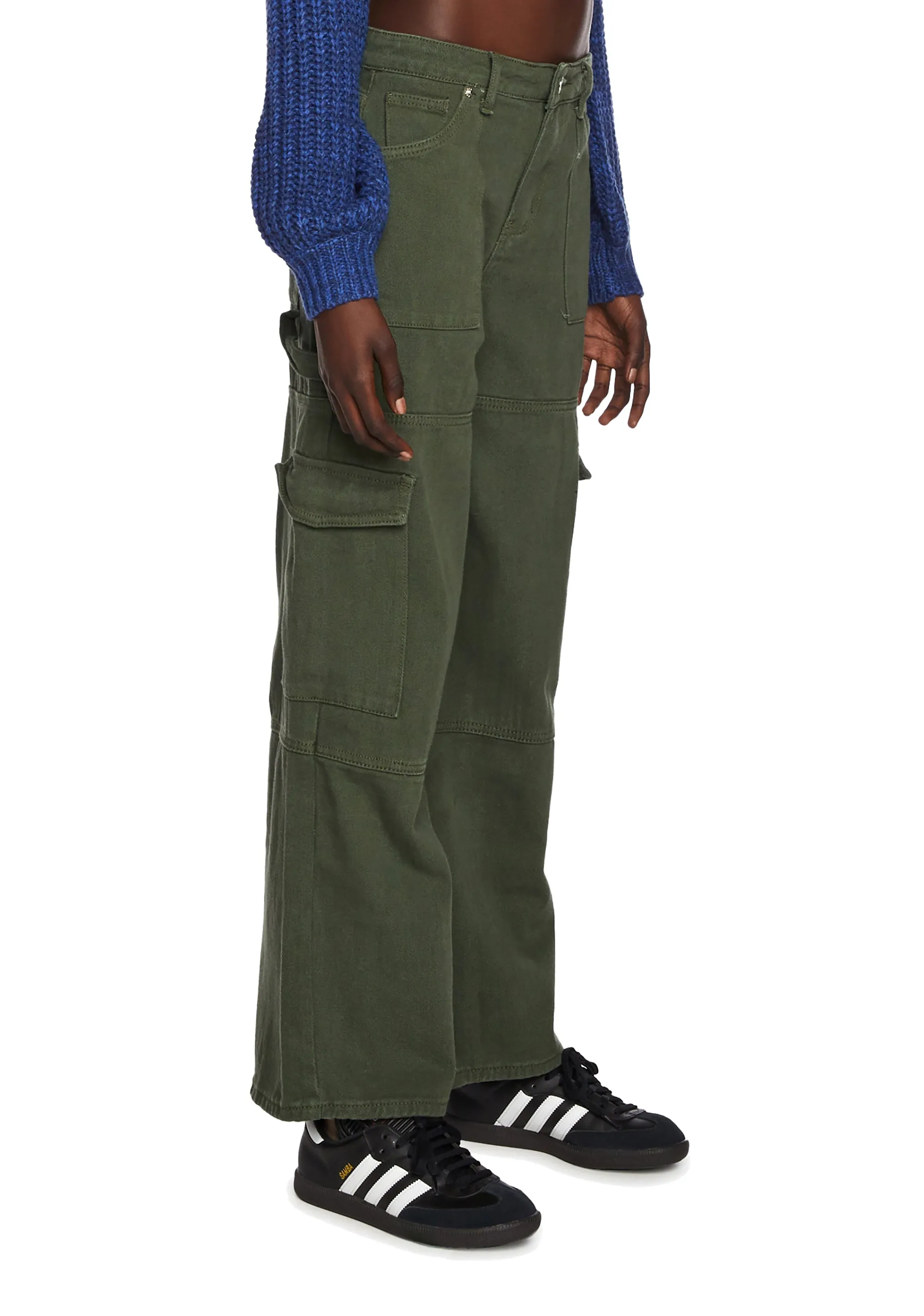 Ember Denim Cargo Pants - Olive sold by Dolls Kill product image thumbnail 3