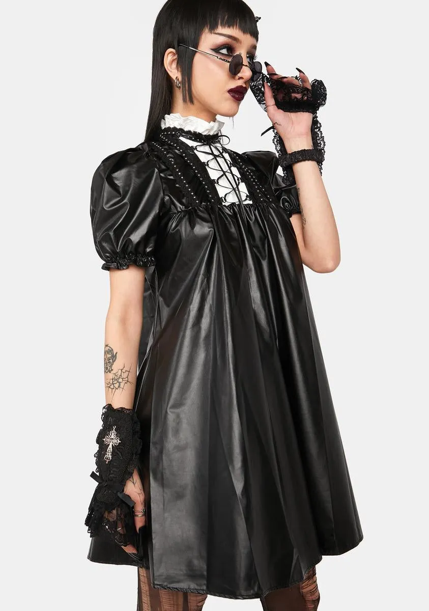 Vegan Leather Lace Up Mini Dress sold by Dolls Kill product image thumbnail 2