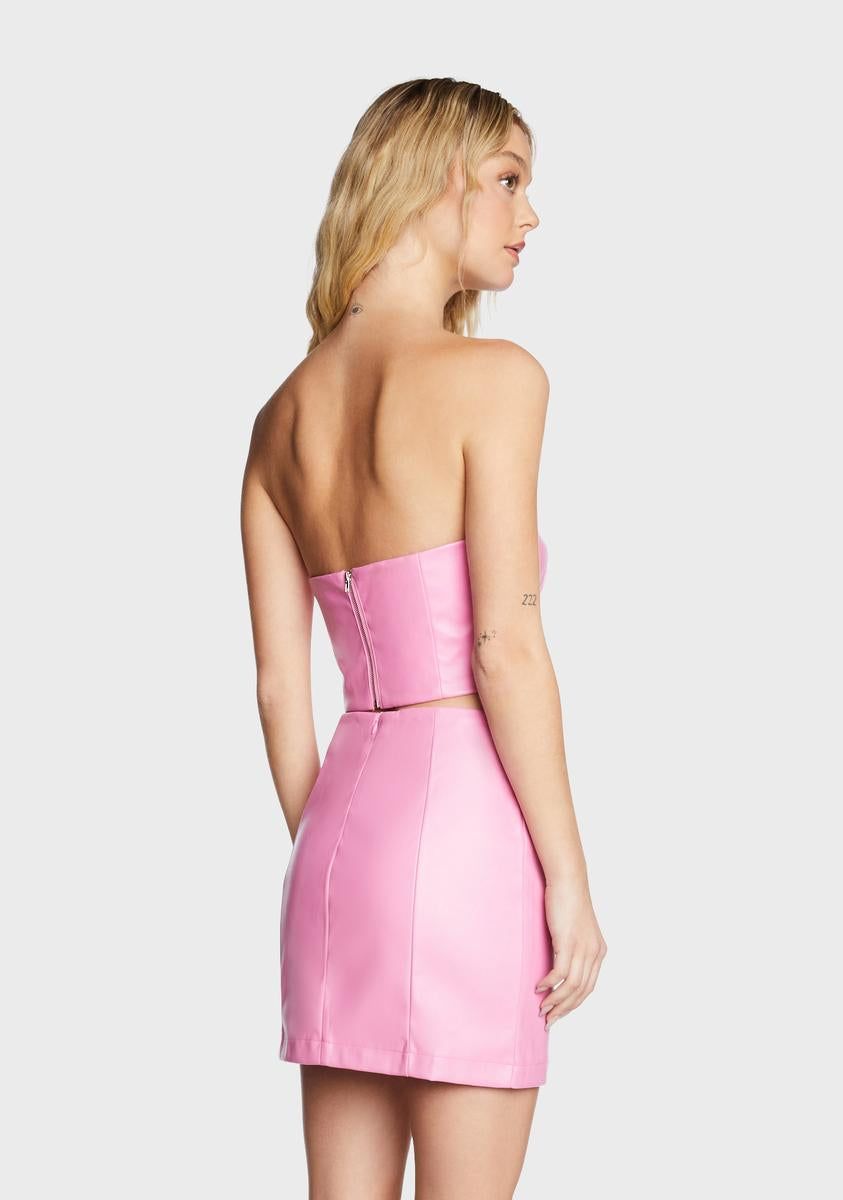 Pink Vegan Leather Tube Top sold by Dolls Kill product image thumbnail 4