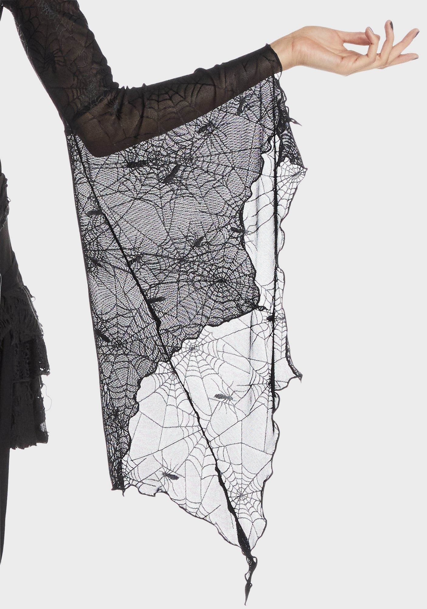 Punk Spider Mesh Exaggerated Sleeves Top sold by Dolls Kill product image thumbnail 3