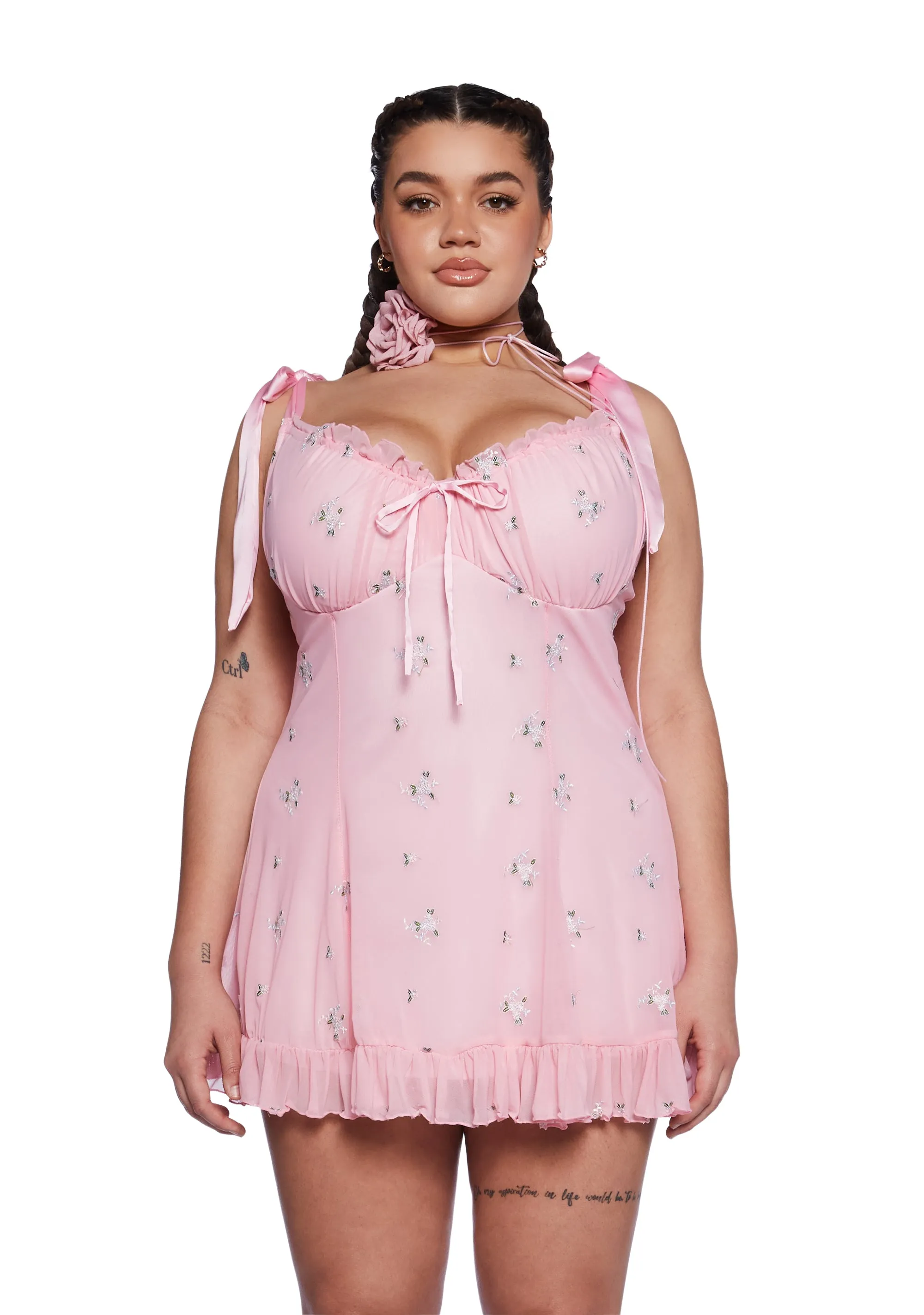 Plus Wildflower Fables Mini Dress - Pink sold by Dolls Kill