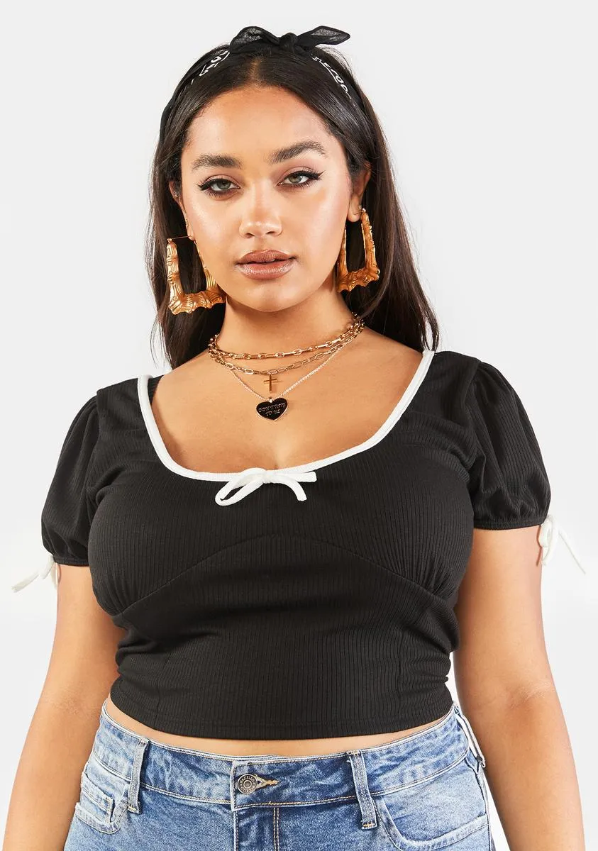 Plus Noir Sweeten The Deal Crop Top sold by Dolls Kill
