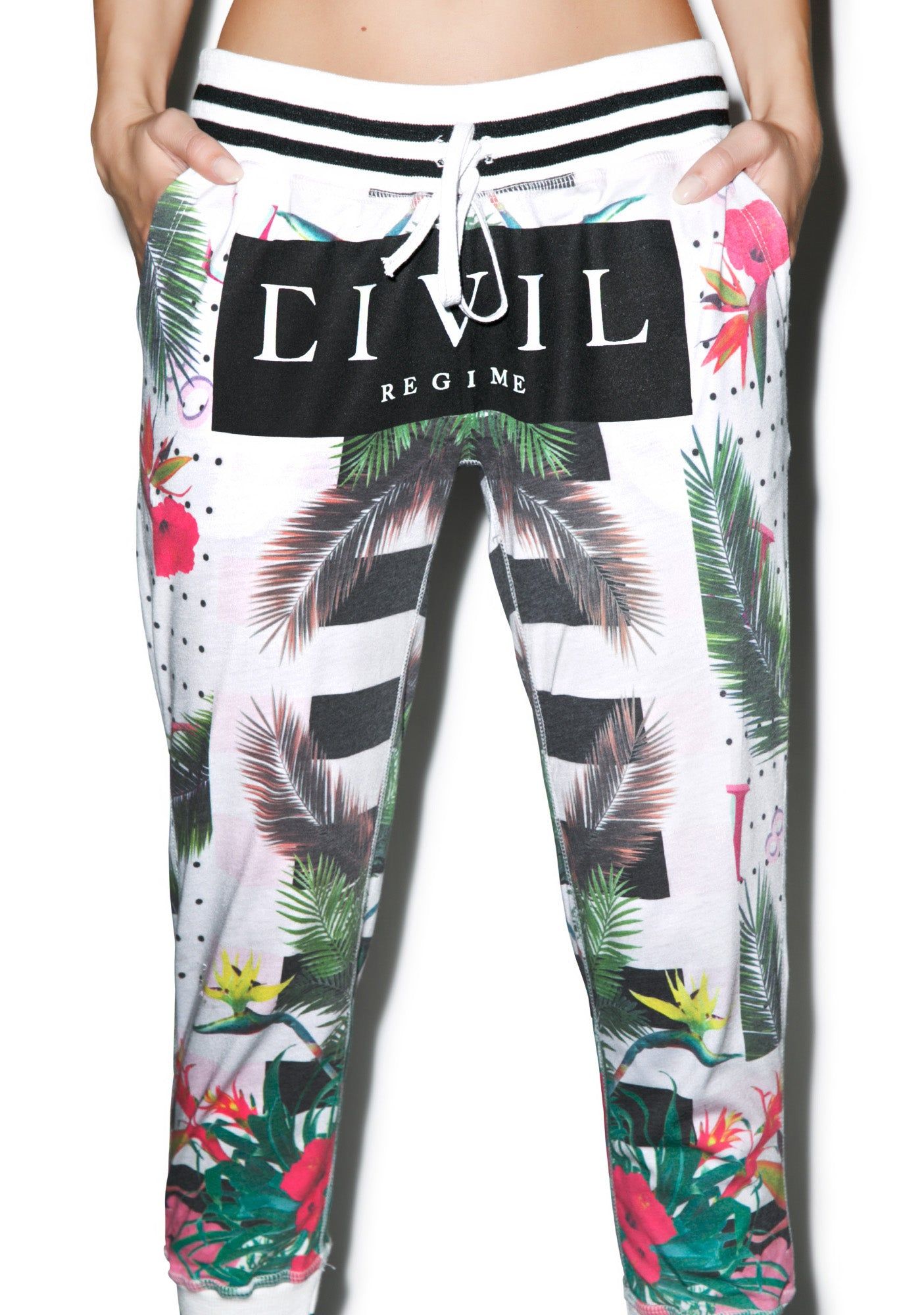 Floral Capri Runners sold by Dolls Kill