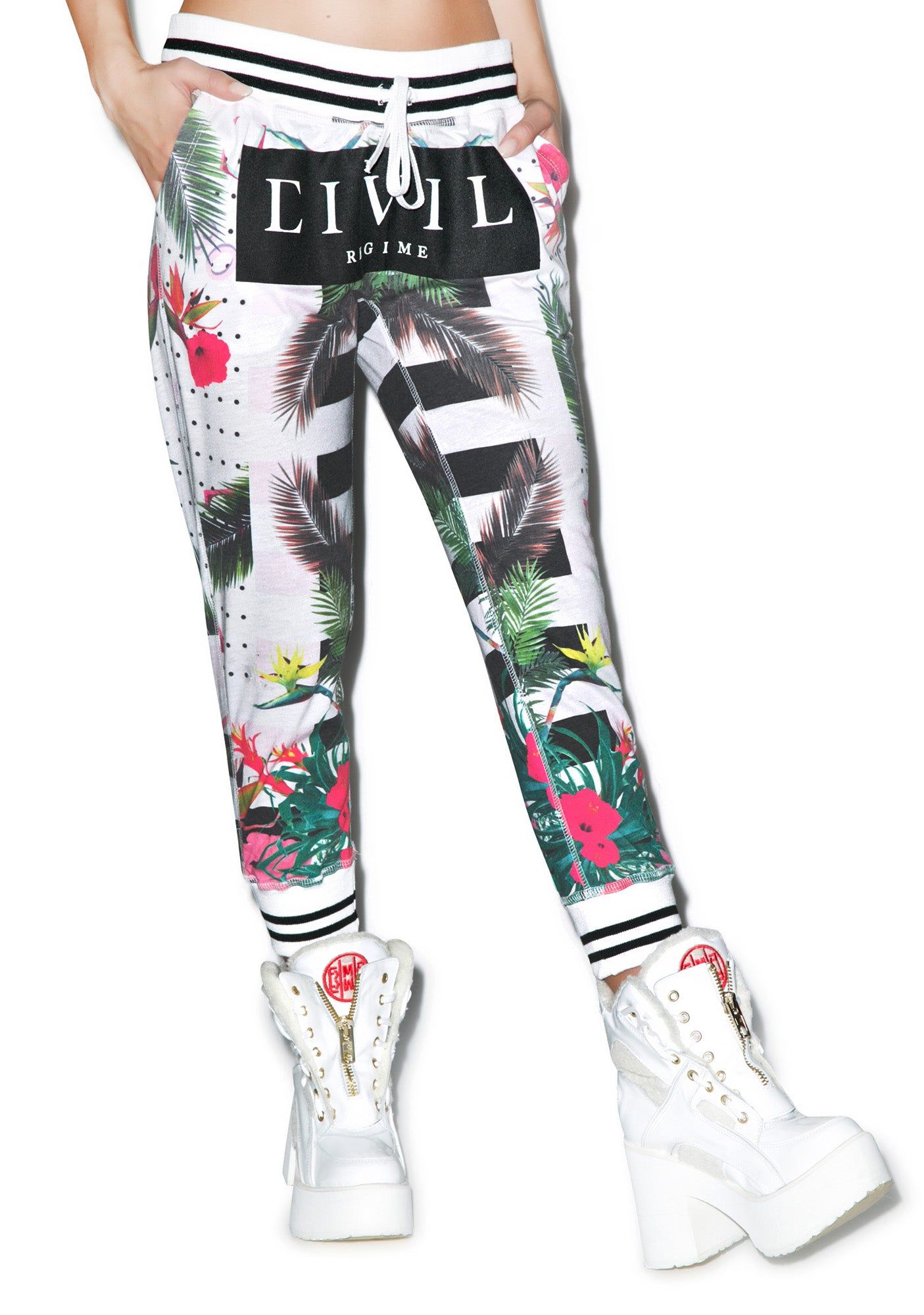 Floral Capri Runners sold by Dolls Kill product image thumbnail 3