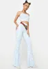 Cornflower Get Your Fix Flare Pants sold by Dolls Kill
