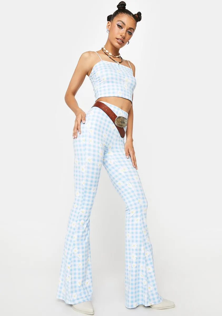 Cornflower Get Your Fix Flare Pants sold by Dolls Kill product image thumbnail 2